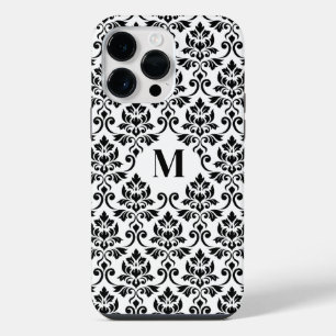 Feuille Damask Zwart Patroon (Aangepast) iPhone 14 Pro Max Hoesje