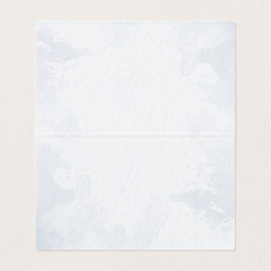 Feuille d'aquarelle bleu Numéro de table Mariage E (Inside Unfolded)