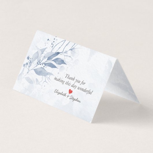 Feuille d'aquarelle bleu Numéro de table Mariage E (Back)
