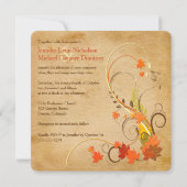 Feuille d'automne abstrait, faire-part de mariage (Dos)