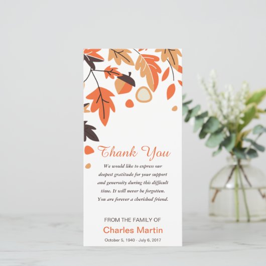 Feuille d'automne commémoratif de Merci de (Debout devant)