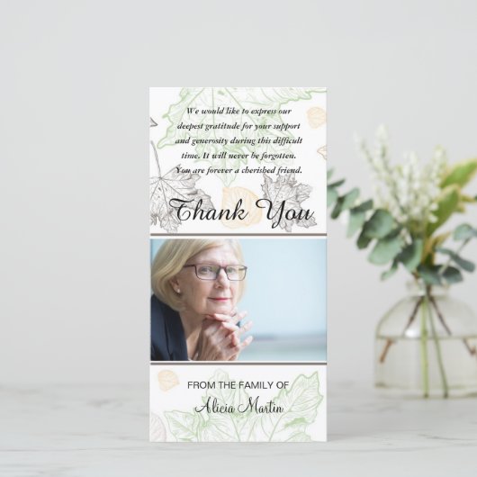 Feuille d'automne commémoratif de Merci de (Debout devant)