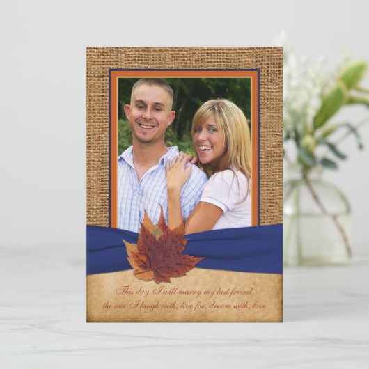 Feuille d'automne, invitation 2 de mariage de (Debout devant)