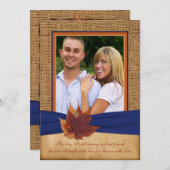 Feuille d'automne, invitation 2 de mariage de (Devant / Derrière)