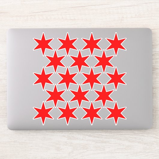 Feuille de 18 Stickers Vinyl Stars Red Chicago Dra (Ordinateur)