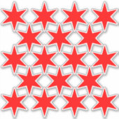 Feuille de 18 Stickers Vinyl Stars Red Chicago Dra (Devant)