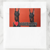 Feuille de 4 - I Love Doberman Stickers (Sac)
