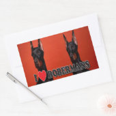 Feuille de 4 - I Love Doberman Stickers (Enveloppe)