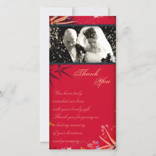 Feuille de Bambou Vintage Merci mariage (Devant)