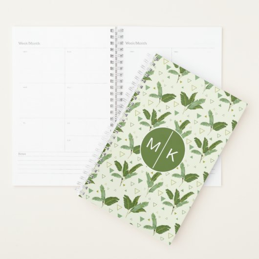 Feuille de banane avec triangles | Monogramme (Devant avec enveloppe)