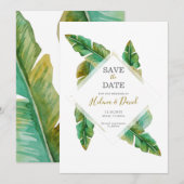 Feuille de banane tropicale Enregistrer la carte d (Devant / Derrière)