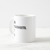 Feuille de calcul comptable Drôle Mug (Devant gauche)