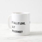 Feuille de calcul comptable Drôle Mug (Devant gauche)