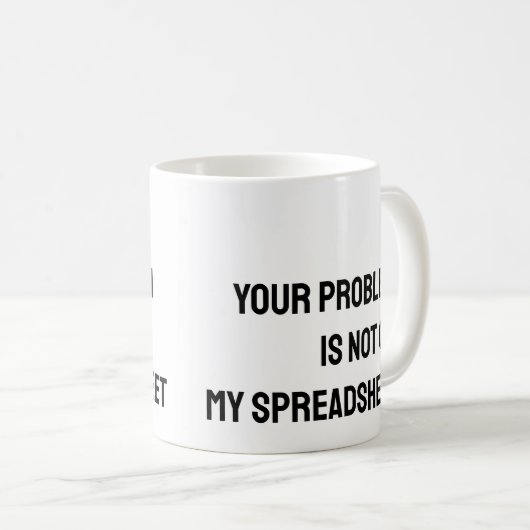 Feuille de calcul comptable Drôle Mug (Devant droit)