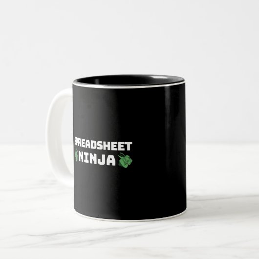 Feuille de calcul ninja tasse à café à deux tons (Devant gauche)