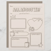 Feuille de calcul Simple All About Me (Devant / Derrière)