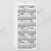 Feuille de carte en rack de jours fériés 2025 avec (Devant)