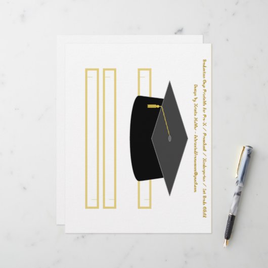 Feuille de Casquette de la partie papier noir (Devant/Arrière en situation)