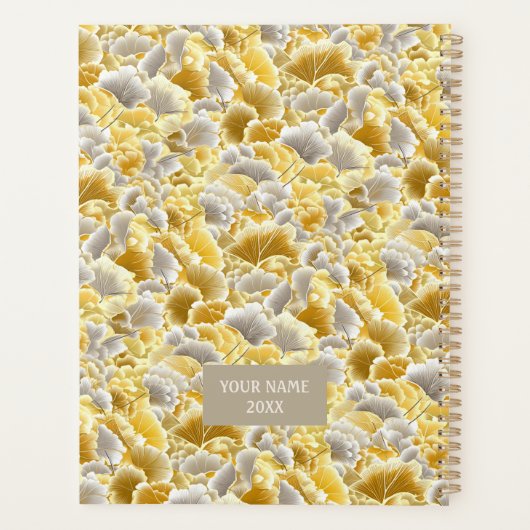 Feuille de chiyogami Gold et Silver Gingko (Dos)