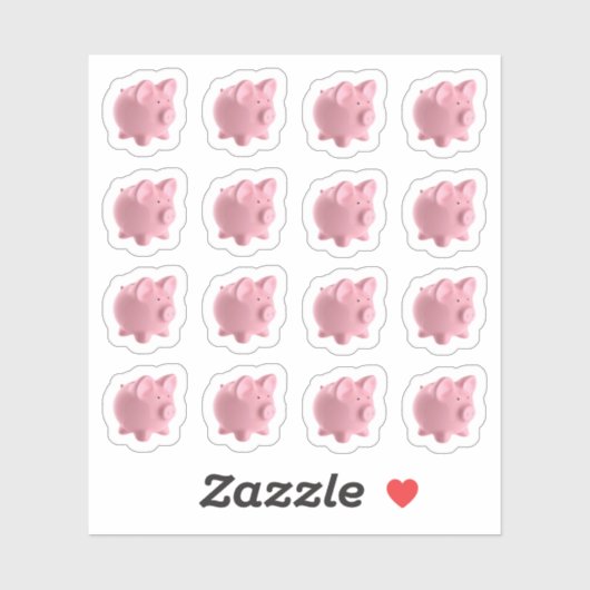 Feuille de cochons mignons Stickers De Vinyle Anim (Feuille)