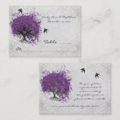 Feuille de coeur pourpre Table Cartes de place (Devant / Derrière)