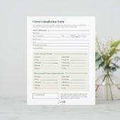 Feuille de consultation du client (Debout devant)