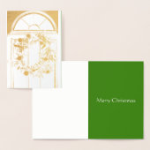 feuille de couronne dorée carte de voeux de Noël (Affichage)