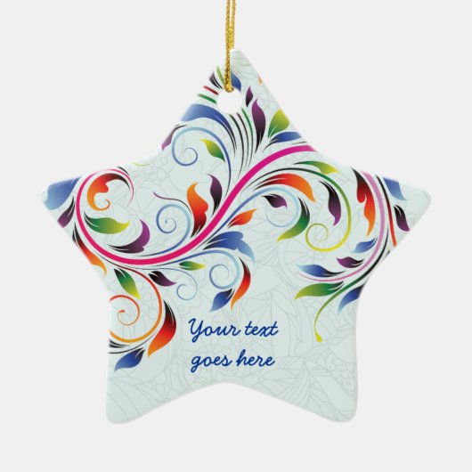 Feuille de défilement colorée, ornement floral ble (Devant)