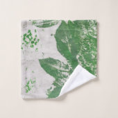 Feuille de fern Imprimer Peinture verte Fibre Art (Gant de toilette)