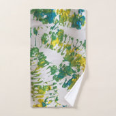 Feuille de fern Imprimer Peinture verte Fibre Art (Serviette à main)