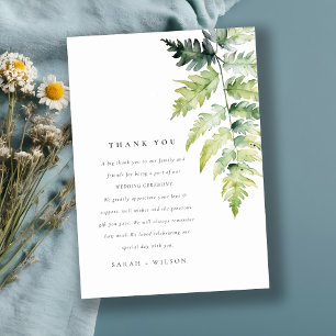 FEUILLE DE FOUGÈRE À L'AQUARELLE VERTE MERCI