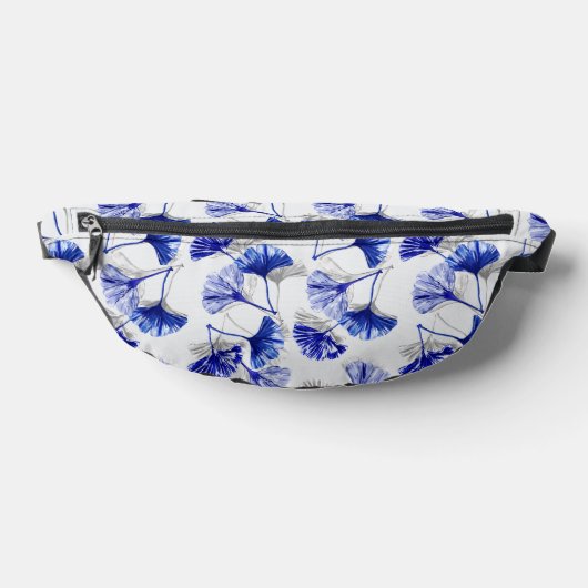 Feuille de gingko bleu et blanc (Poser)