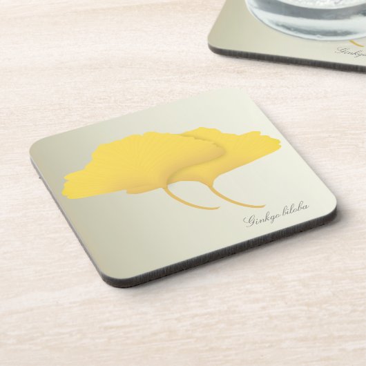 Feuille de Ginkgo dans des dessous de verre (Côté gauche)