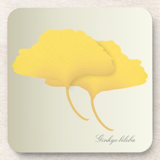 Feuille de Ginkgo dans des dessous de verre (Devant)