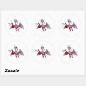 Feuille de grands autocollants ronds Santa Bat (Feuille)