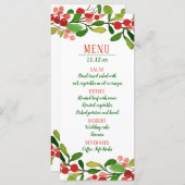 Feuille de houx Baie de Noël | Menu de mariage (Devant / Derrière)