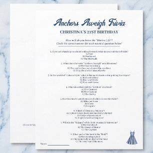Feuille de jeu de quiz de marina nautique pour ann