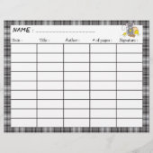 Feuille de journal de lecture recto-verso de la so (Devant)