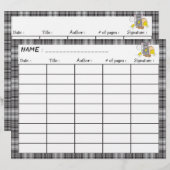 Feuille de journal de lecture recto-verso de la so (Devant / Derrière)