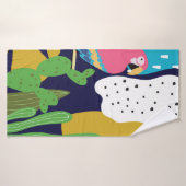 Feuille de jungle tropicale arrière - plan avec pe (Serviette de bain)