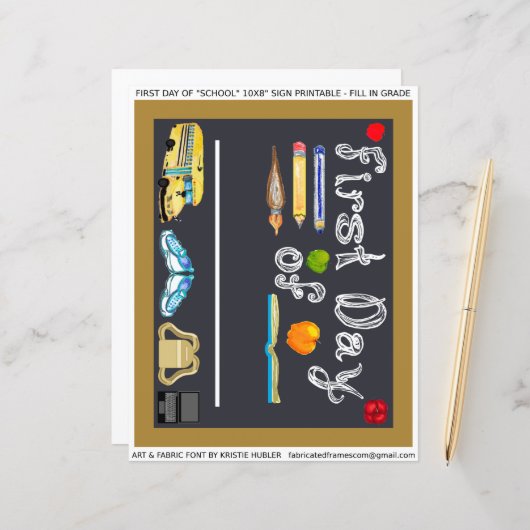 Feuille de la lettre de la première journée de 10x (Devant/Arrière en situation)