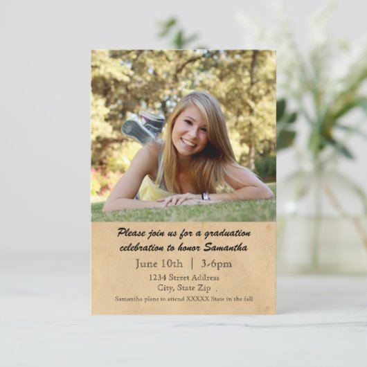 Feuille de laurier - Faire-part de 3x5 (Debout devant)