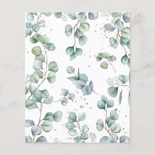 Feuille de message Baby shower de verdure Eléphant (Dos)