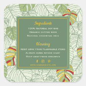 Feuille de Monstera Tropical Étiquette d'avertisse (Devant)