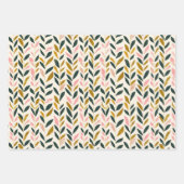 Feuille de Noël Vert ivoire Or rose (Devant)