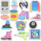 Feuille de pack Style Sticker des années 90 (Devant)