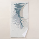Feuille de palme bleue avec ombre  (Serviette de bain)