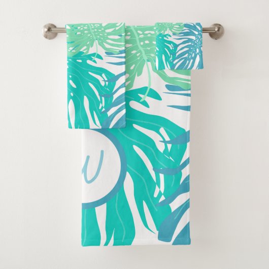 Feuille de palme tropicale monogrammé (En situation)