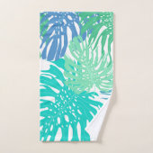 Feuille de palme tropicale monogrammé (Serviette à main)