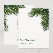 Feuille de palmier tropical Faire-part de mariage (Devant / Derrière)